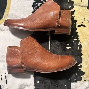 Frye Brown Leather Womens Booties